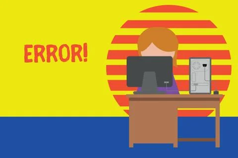 Writing note showing Error. Business photo showcasing state or condition of Stock-Illustration