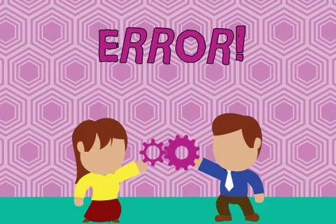 Writing note showing Error. Business photo showcasing state or condition of Stockillustratie