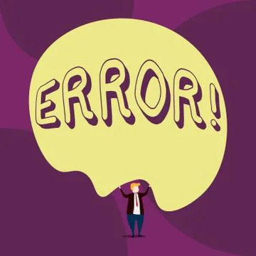 Writing note showing Error. Business photo showcasing state or condition of Stock-Illustration
