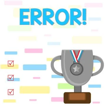 Writing note showing Error. Business photo showcasing state or condition of イラスト素材