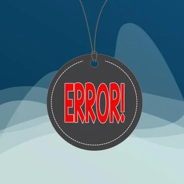 Writing note showing Error. Business photo showcasing state or condition of Stock-Illustration
