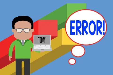 Writing note showing Error. Business photo showcasing state or condition of Stock-Illustration