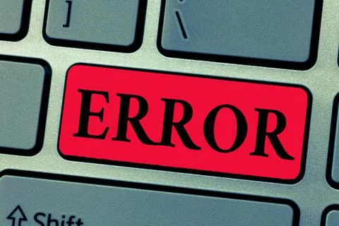 Writing note showing Error. Business photo showcasing mistake Condition of being Foto stock