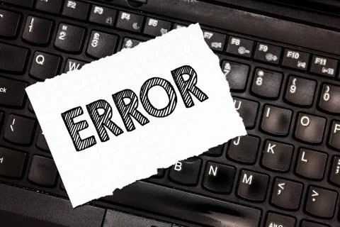 Writing note showing Error. Business photo showcasing mistake Condition of being Stock-Fotos