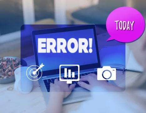 Writing note showing Error. Business photo showcasing state or condition of Stock Photos