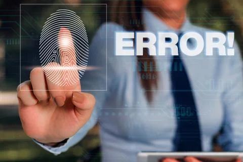 Writing note showing Error. Business photo showcasing state or condition of Foto stock
