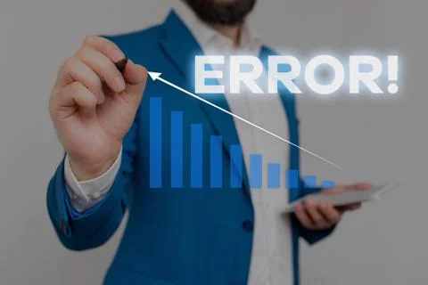 Writing note showing Error. Business photo showcasing state or condition of Foto stock