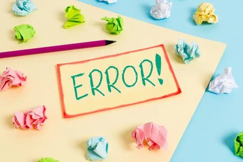 Writing note showing Error. Business photo showcasing state or condition of 스톡 사진
