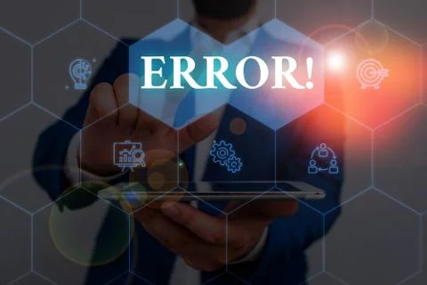 Writing note showing Error. Business photo showcasing state or condition of Foto stock