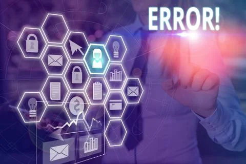 Writing note showing Error. Business photo showcasing state or condition of 写真素材