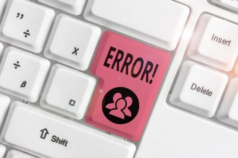 Writing note showing Error. Business photo showcasing state or condition of Foto stock