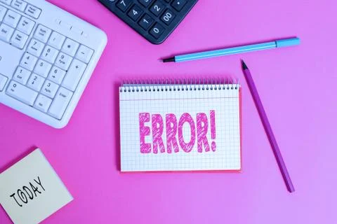 Writing note showing Error. Business photo showcasing state or condition of 스톡 사진