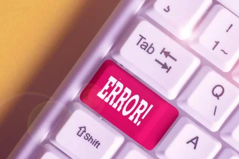 Writing note showing Error. Business photo showcasing state or condition of Foto stock
