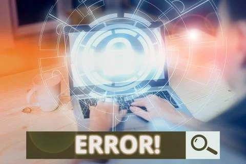 Writing note showing Error. Business photo showcasing state or condition of Foto stock