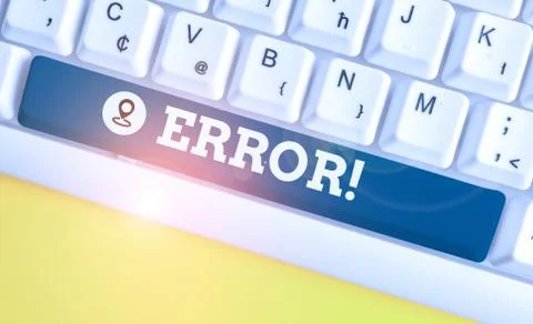 Writing note showing Error. Business photo showcasing state or condition of Foto stock