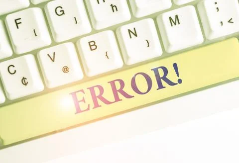 Writing note showing Error. Business photo showcasing state or condition of 스톡 사진