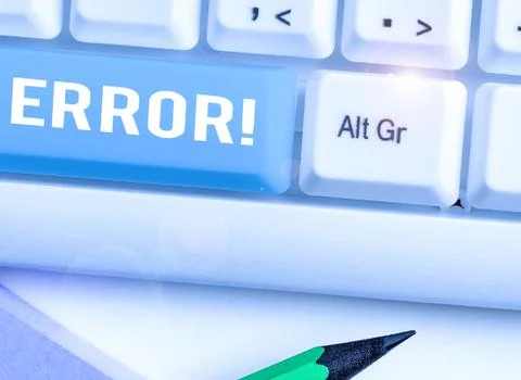 Writing note showing Error. Business photo showcasing state or condition of Foto stock