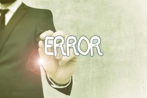 Writing note showing Error. Business photo showcasing state or condition of Stock Photos