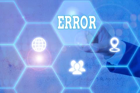 Writing note showing Error. Business photo showcasing state or condition of Foto stock