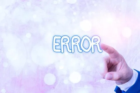 Writing note showing Error. Business photo showcasing state or condition of Foto stock