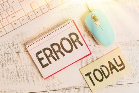Writing note showing Error. Business photo showcasing mistake Condition of being Foto stock