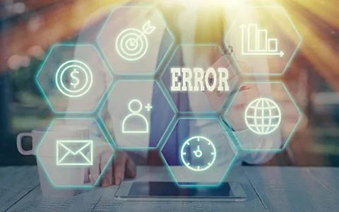 Writing note showing Error. Business photo showcasing mistake Condition of being Foto stock