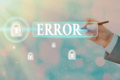 Writing note showing Error. Business photo showcasing mistake Condition of being Foto stock