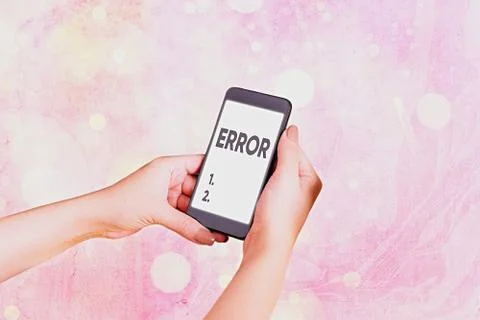 Writing note showing Error. Business photo showcasing state or condition of Foto stock
