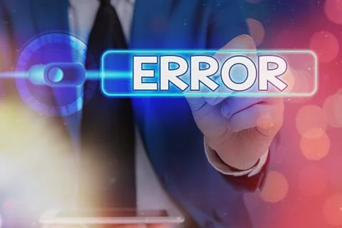 Writing note showing Error. Business photo showcasing state or condition of Foto stock