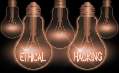 Writing note showing Ethical Hacking. Business photo showcasing a legal attempt Stock Illustration
