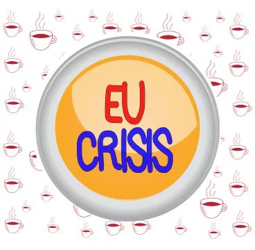 Writing note showing Eu Crisis. Business photo showcasing eurozone state unable Illustration