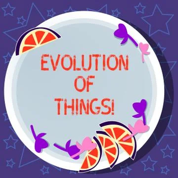 Writing note showing Evolution Of Things. Business photo showcasing process 스톡 일러스트
