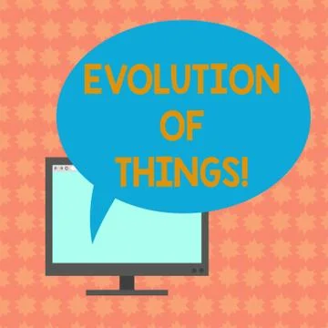 Writing note showing Evolution Of Things. Business photo showcasing process 스톡 일러스트