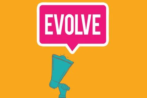 Writing note showing Evolve. Business photo showcasing develop gradually Improve イラスト素材