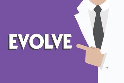 Writing note showing Evolve. Business photo showcasing develop gradually Improve Stockillustratie