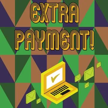 Writing note showing Extra Payment. Business photo showcasing pay extra money in イラスト素材