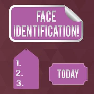 Writing note showing Face Identification. Business photo showcasing analyzing Stock Illustration