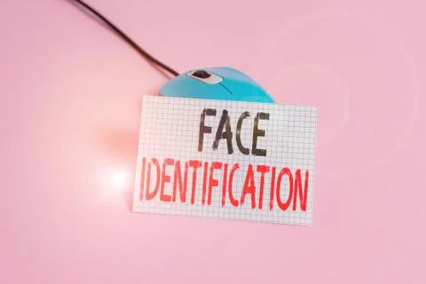 Writing note showing Face Identification. Business photo showcasing analyzing Stock Photos