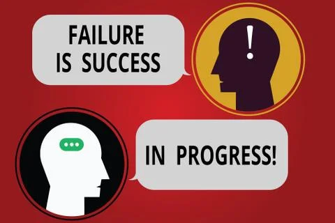 Writing note showing Failure Is Success In Progress. Business photo showcasing Ilustración de archivo