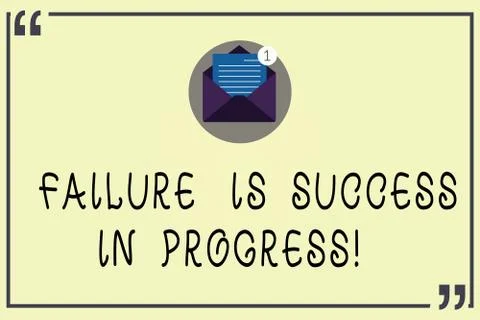 Writing note showing Failure Is Success In Progress. Business photo showcasing Illustrazione stock