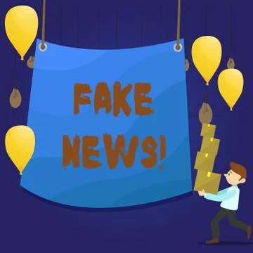 Writing note showing Fake News. Business photo showcasing false stories that  Illustrazione stock
