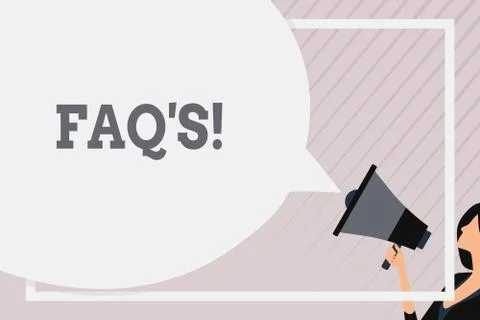 Writing note showing Faq S. Business photo showcasing list of questions and Illustrazione stock