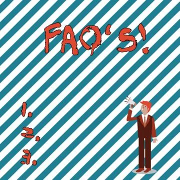 Writing note showing Faq S. Business photo showcasing list of questions and Stock Illustration
