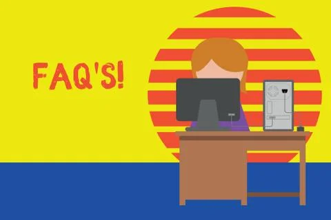 Writing note showing Faq S. Business photo showcasing list of questions and Stock Illustration