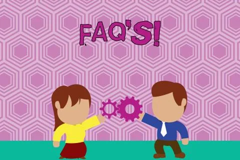 Writing note showing Faq S. Business photo showcasing list of questions and 스톡 일러스트