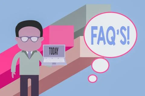 Writing note showing Faq S. Business photo showcasing list of questions and Stock Illustration