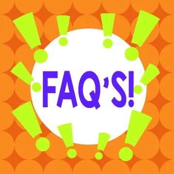 Writing note showing Faq S. Business photo showcasing list of questions and Illustrazione stock