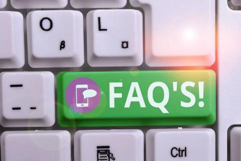 Writing note showing Faq S. Business photo showcasing list of questions and Foto stock