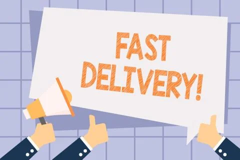 Writing note showing Fast Delivery. Business photo showcasing Express action of Stock Illustration