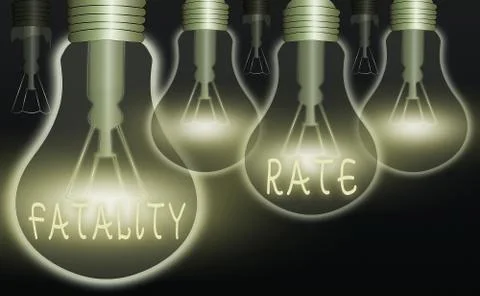 Writing note showing Fatality Rate. Business photo showcasing calculated number Stock Illustration